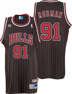   Jersey: adidas Black Throwback Swingman #91 Chicago Bulls Jersey