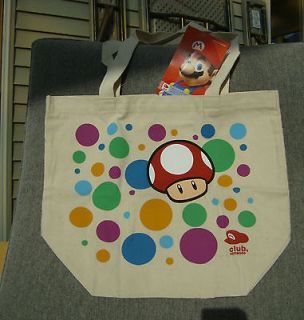 Club Nintendo Tote Bag Super Mario Game Character Mushroom NWOT
