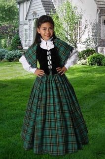 Scottish Tartan Three Piece Traditional Dress for Girls Handmade Plaid
