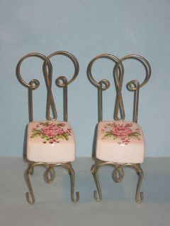 Vintage Ice Cream Parlor Wire Chair Salt and Pepper Shakers