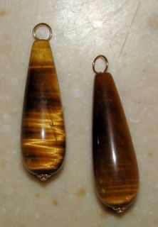 XLG Tigers Eye INTERCHANGEABL​E Earring Charms YG or SS