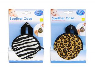 First Steps Soother/Dummy Case in Leopard or Zebra Pattern
