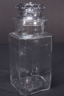   ME Gum Jar Apothecary Style Clear Glass Candy Store Counter Container