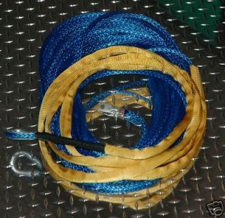 100 ft AmSteel Blue 1/2 Winch Rope HD Recovery Wrecker Tow