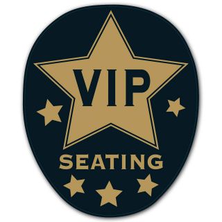   VIP Party Black Gold VIP Seating Star Toilet Topper Sticker Decoration