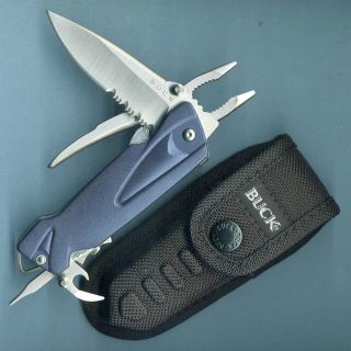BUCK 730 X TRACT BLUE MULTI TOOL PLIERS KNIFE SCREWDRIVER CAN OPENER 