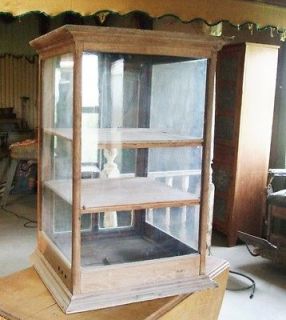 Oak Table Top Display Cabinet from Mercantile Store   Tobacco Humidor 