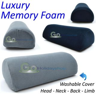 Memory Foam Travel Pillow Support Cushion Roll Head Back Lumbar Neck 