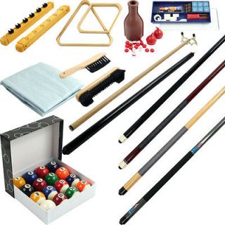 32 piece Billiards Accessories Kit for your Pool Table   Balls, Cues 