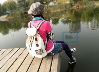  Korean Sweet Girls Canvas Backpack Shoulders Travel Bag School Book
