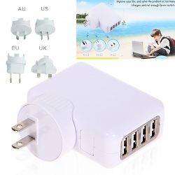    4PF Four Port USB A/C Power Adapter AU/US/EU/UK Wall Travel Charger