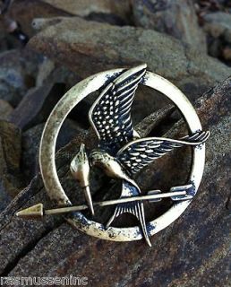   The Hunger Games Bronze Mockingjay Costume Pin   RARE Metal Brass Pin