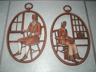   Syracuse Ornamental Syroco Wood Plaques of AMERICAN EAGLE & TRUMPET