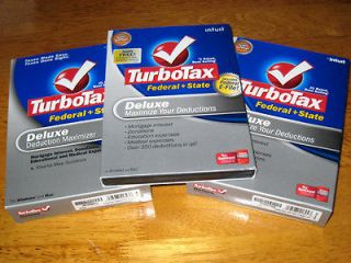 2009 2010 2011 TurboTax Fed. Deluxe Federal w/State Turbo Tax 3 New 