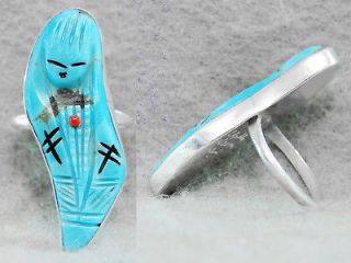 Turquoise Ring Zuni Corn Maiden S Silver S7 Quandelacy