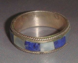 Rokuji Mantra Metal post Turquoise Ring Buddhist Amulet