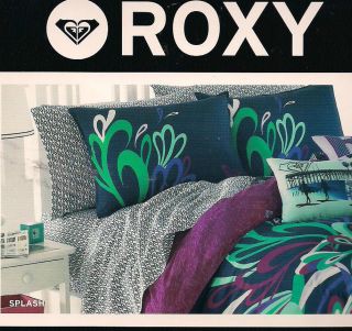   Roxy Girls Ocean Splash Blue 3 pc Twin Bed Cotton Sheet Set 200tc New
