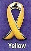 SUPPORT OUR TROOPS YELLOW RIBBON JACKET LAPEL PIN