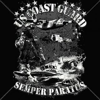 US Coast Guard T Shirt Semper Paratus Montage Coast Guard Military Tee