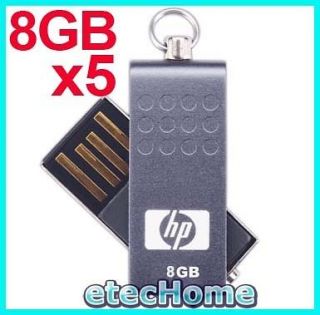 HP v115w 8GB 8G USB Flash Pen Drive Disk Storage Memory Swivel Lot of 