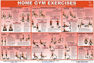Universal Home Gym Equipment Fitness Wall Chart Poster