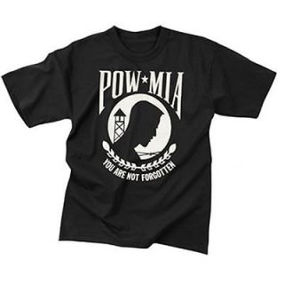 Pow MIA T Shirt  Black Vietnam era Prisoner Of War   MIA 