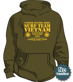 Surf Team Vietnam US Army Nam Charlie War New Hoodie