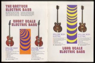 1968 Gretsch electric bass guitar 4 models & amp 2 models photo print 
