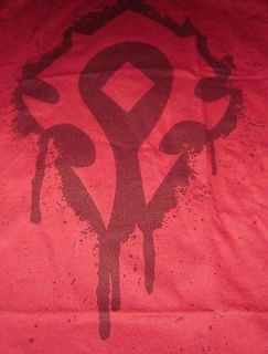   OF WARCRAFT HORDE CREST S SMALL T SHIRT STENCIL LOGO NEW RED GAME TEE