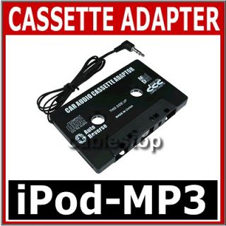BLACK IN CAR CASSETTE TAPE ADAPTER FOR IPHONE 3G/4G MP3 IPOD NANO CD 