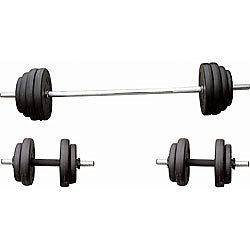 Barbell Dumbbell Set 100 LB Fitness Weights Weight Set Workout 