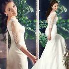 Sheath Column Court Train Luxry Lace White Wedding Dress Wedding Gown