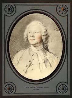   Hand Tipped Print Portrait Man Powered Wig 18th Century G. F. Schmidt