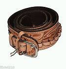 45 44 45 Gun Holster Cartridge Belt Size 36 NATURAL Tooled Leather 
