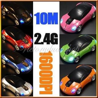 3D Wireless Optical 2.4G Car Shaped Mouse Mice 1600DPI USB For PC 