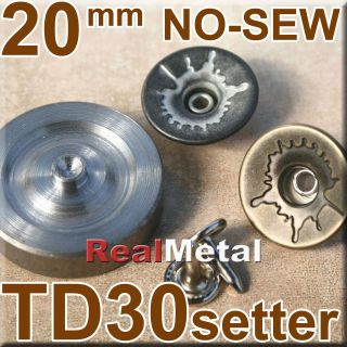 Various 20mm Hole Dish SWiVEL No Sew Jean TACK Buttons or SETTER