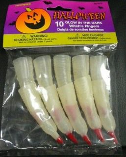   of 10 Halloween Party or Giveaways Glow in the Dark Witchs Fingers