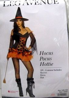 Hocus Pocus Hottie Orange & Black Witch Costume 2 sizes SM ML fnt