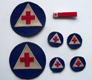 WWII U. S. ARMY CIVIL DEFENSE NURSES AID CORPS PATCH + PIN *ORIGINAL*