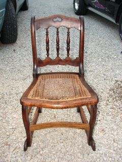 Antique Wooden Cane Rocking Chair