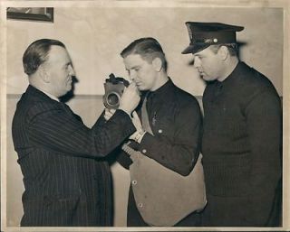1942 World War II Detroit Michigan Police Train With Gas Mask Wire 