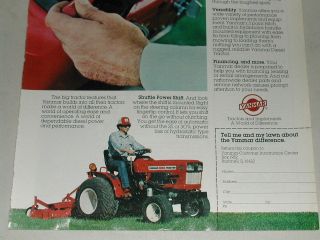 1982 Yanmar advertisement, Yanmar Diesel lawn tractor, riding mower
