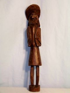 Primitive 16 inch Wood Carving of Don Quixote Nice Piece!