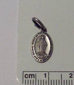 Sterling Silver Tiny Baby Child Miraculous Mary Medal Charm