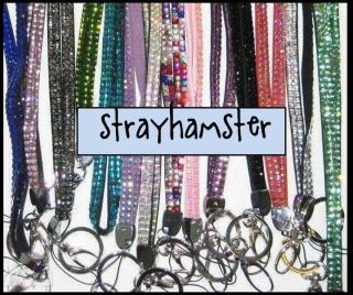 Rhinestone LANYARD keychain ID Holder with key ring BLING Colors BEST 
