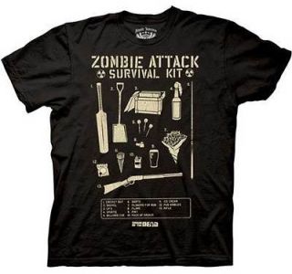 Zombie Survival Kit Shaun of the Dead T shirt NWT XL
