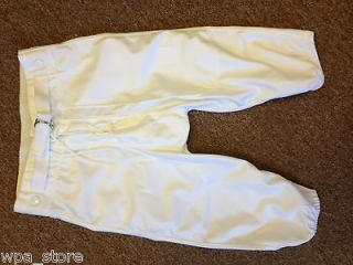 New A4 Mens Youth Football Game Pants with Pad Pockets White