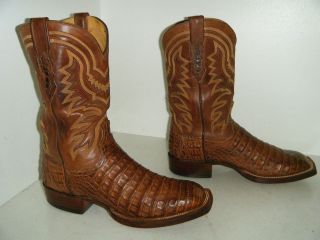 LUCCHESE BELLY CAIMAN Cowboy Boots 10 2E Men Used