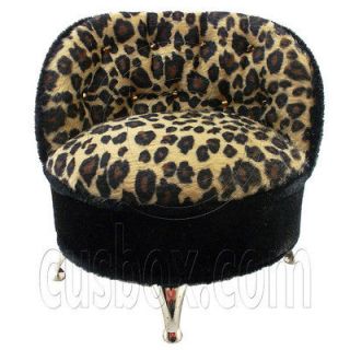 Cheetah Oval Sofa Chair Jewelry Box 1/6 Barbie Dolls House Dollhouse 
