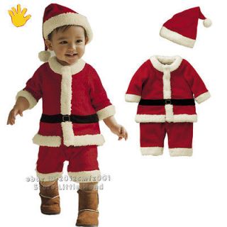 Baby Boy Chirstmas Santa One piece Playsuits Sets Kid Clothes Outfit 